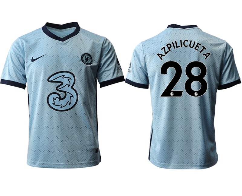 Men 2020-2021 club Chelsea away aaa version #28 Light blue Soccer Jerseys